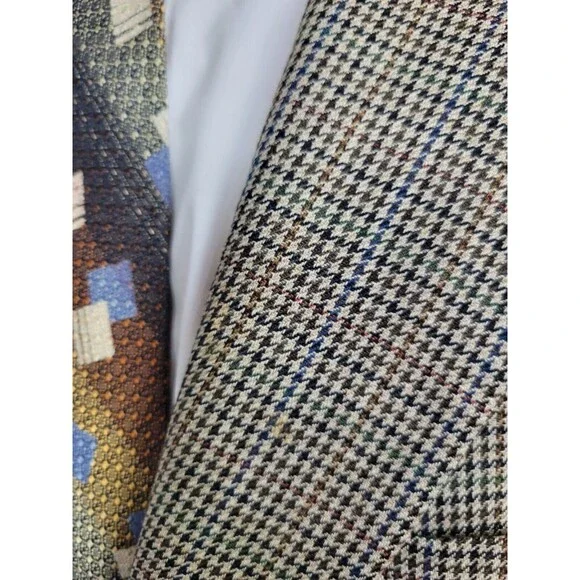 Ralph Lauren Mens Wool Houndstooth Check‎ Sport Coat Jacket 48L